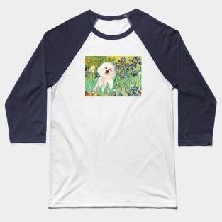 Bichon Frise in Van Gogh's Irises Masterpiece Baseball T-Shirt